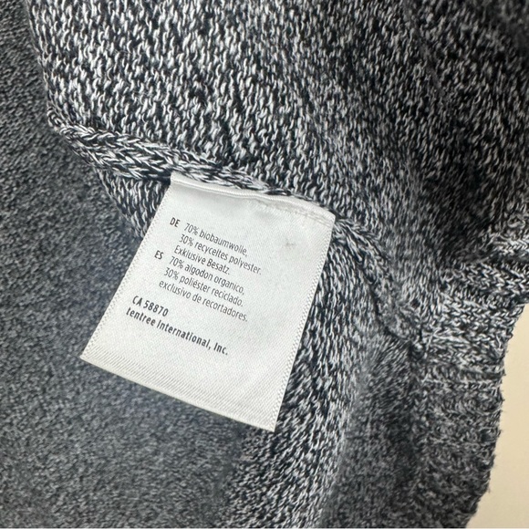 Tentree Anoba Organic Cotton Open Front Pointelle Cardigan Black and White XS - Picture 6 of 10